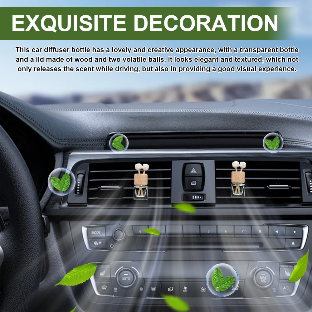Rebvugr 2PCS Car Diffuser Air Freshener Bottle, Diffusers for Transparent