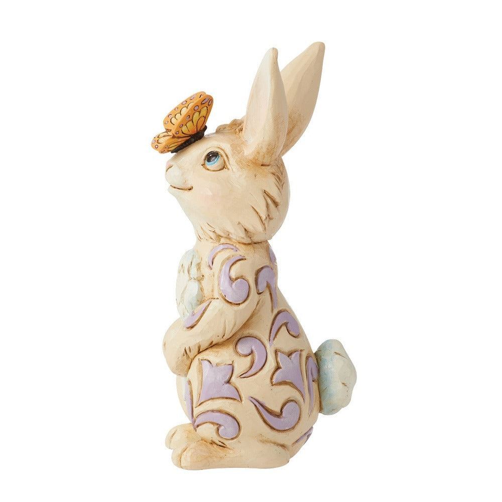 Jim Shore Heartwood Creek Easter Mini Bunny With Butterfly Figurine 6014394