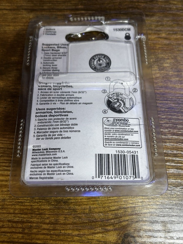 Master Lock Combination 1530 Anti Shim- Candy Red New
