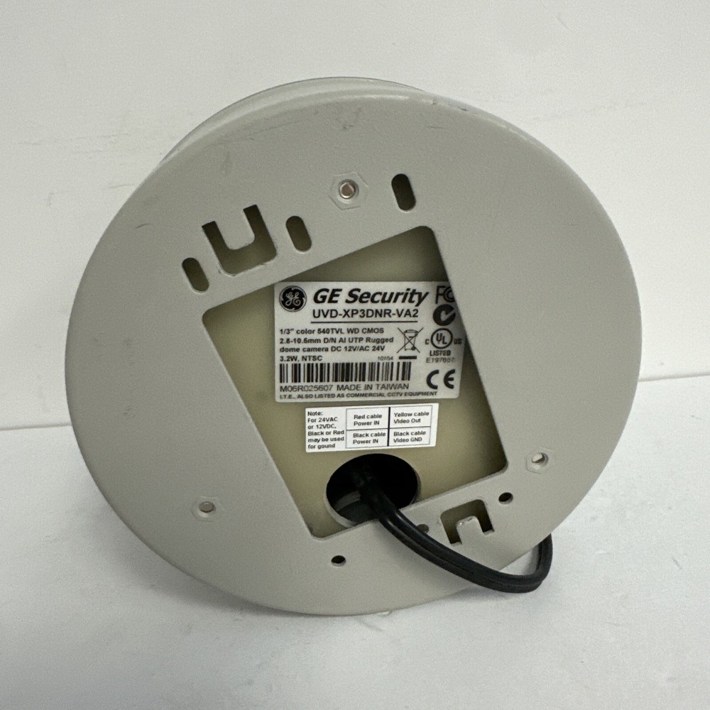 GE Security UVD-XP3DNR-VA2 1/3" 12Vac 24V Rugged Dome Security Camera