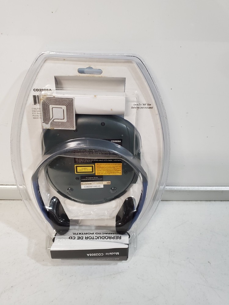 Craig Portable Compact Disc Player with Headset CD2808A New