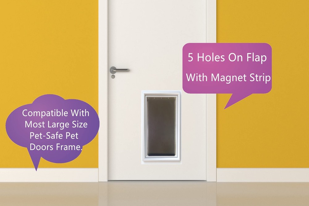 Large Dog Door Replacement Flap Compatible with Large, Translucent Gray