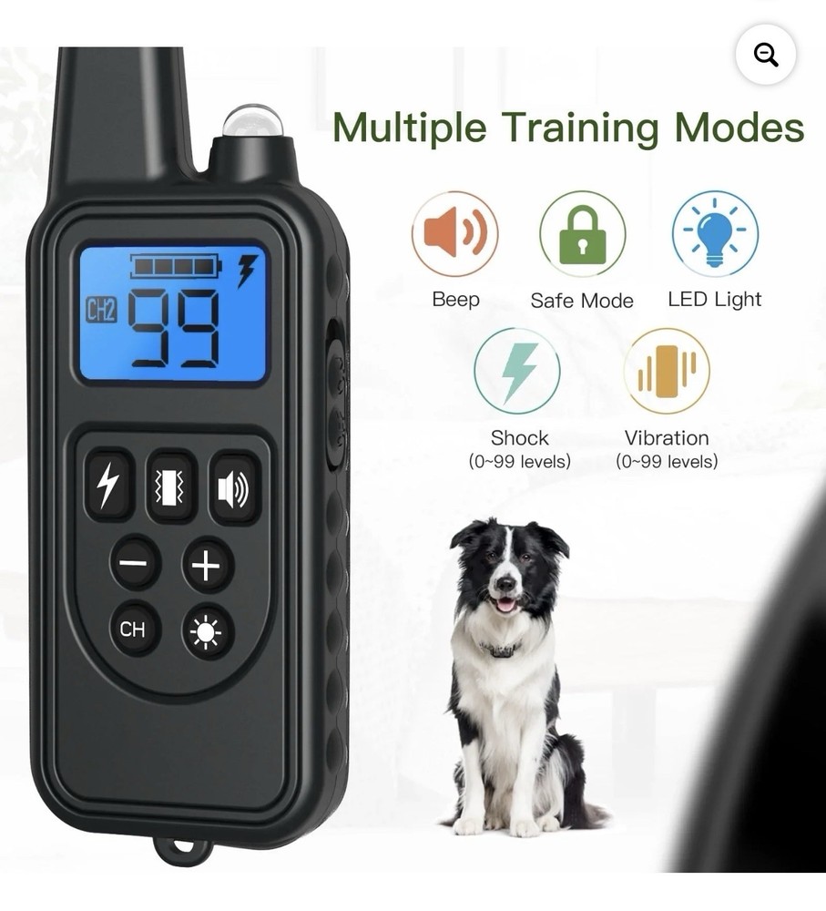 Slopehill Dog Training Collar with Remote Control 2 Collars LED Light Waterproof