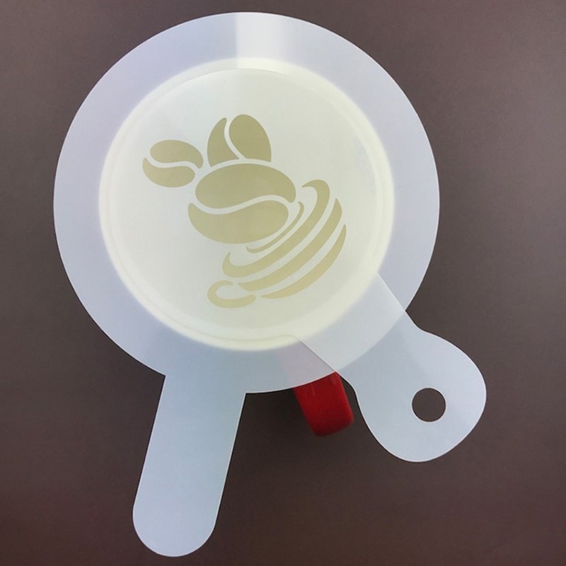 19Pcs Coffee Decorating Stencils Latte Art Mold Drawing Template Cake DIY Tools
