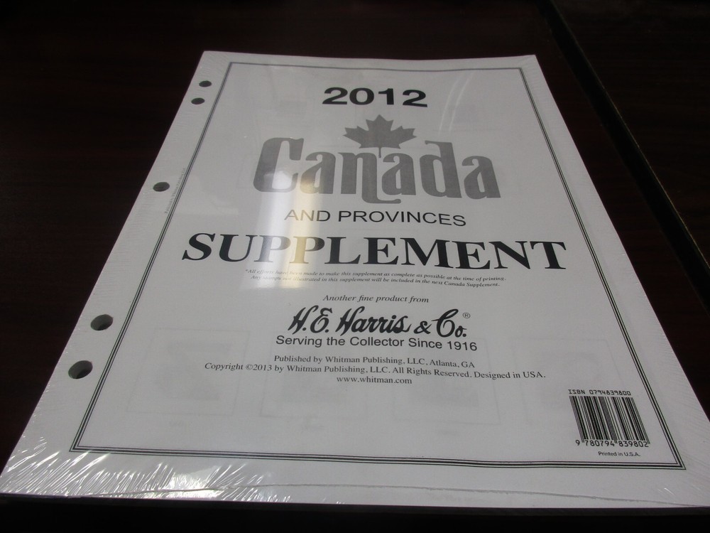 "H.E.HARRIS" 2012 CANADA  W/FREE SHIPPING!!!