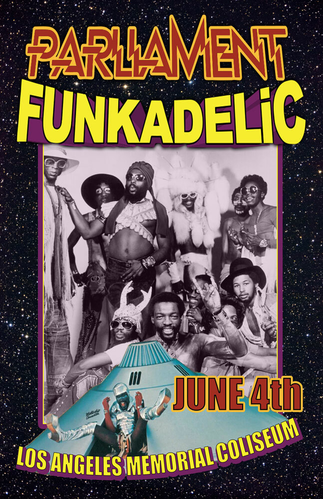 PARLIAMENT FUNKADELIC REPLICA 1977 CONCERT POSTER