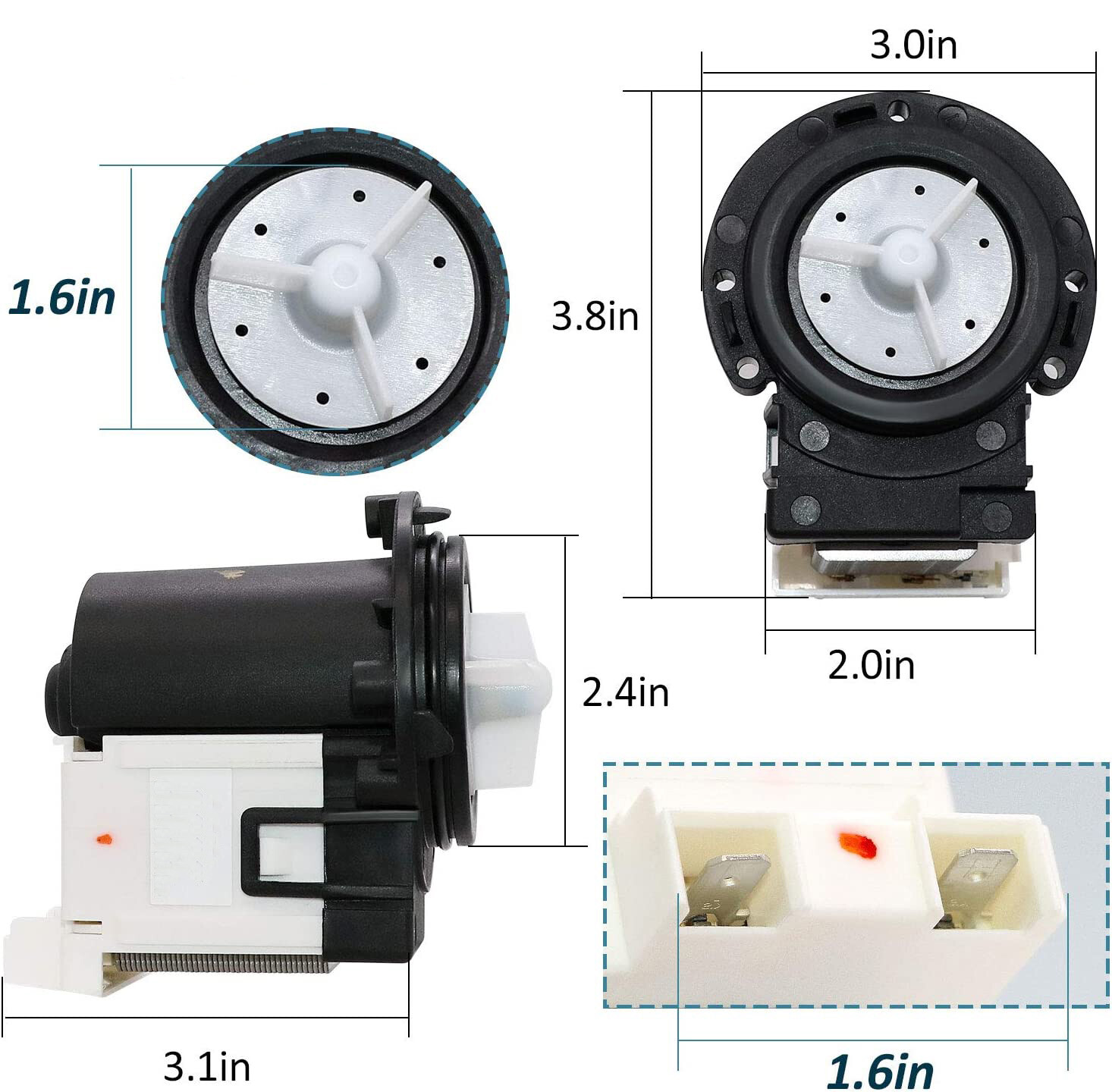 4681EA2001T Washer Water Drain Pump Motor Replacement for Kenmore and LG Washers