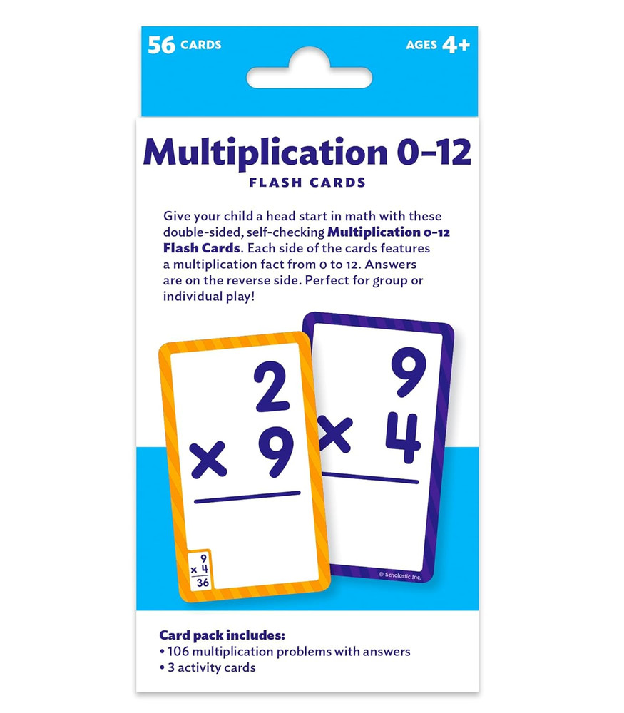Scholastic Flash Cards: Multiplication 0 - 12