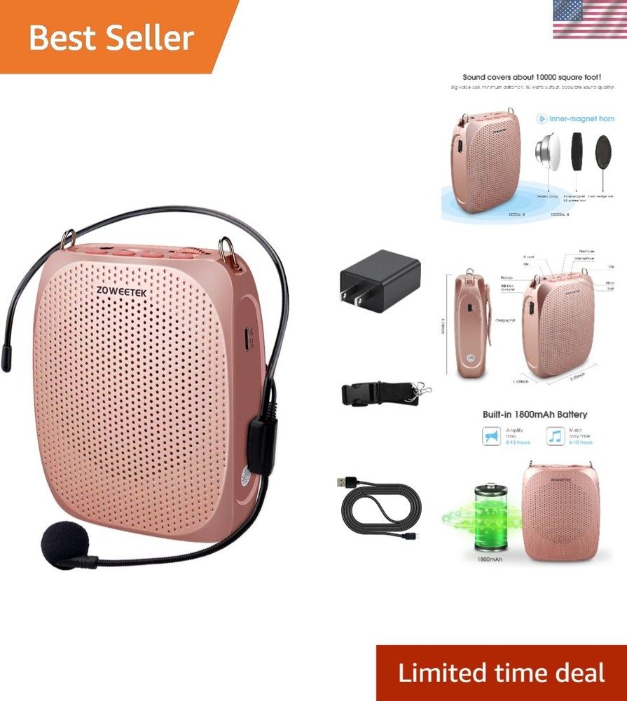 Multifunctional Voice Amplifier with 12-hour Battery - Lightweight Design