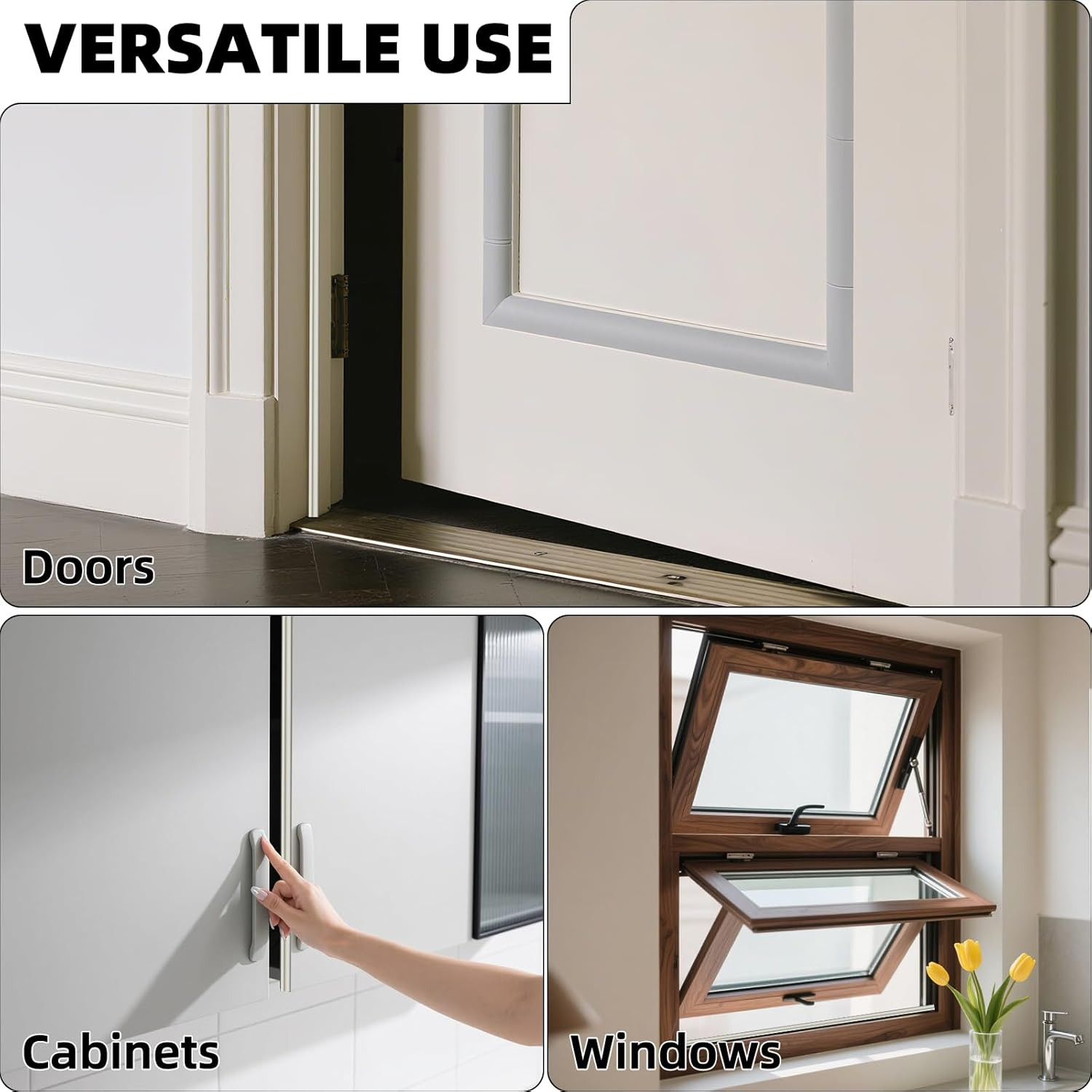 1 Pack*19.6 Ft Self-Adhesive V Shape Foam Window Weather Stripping Door Seal Ins