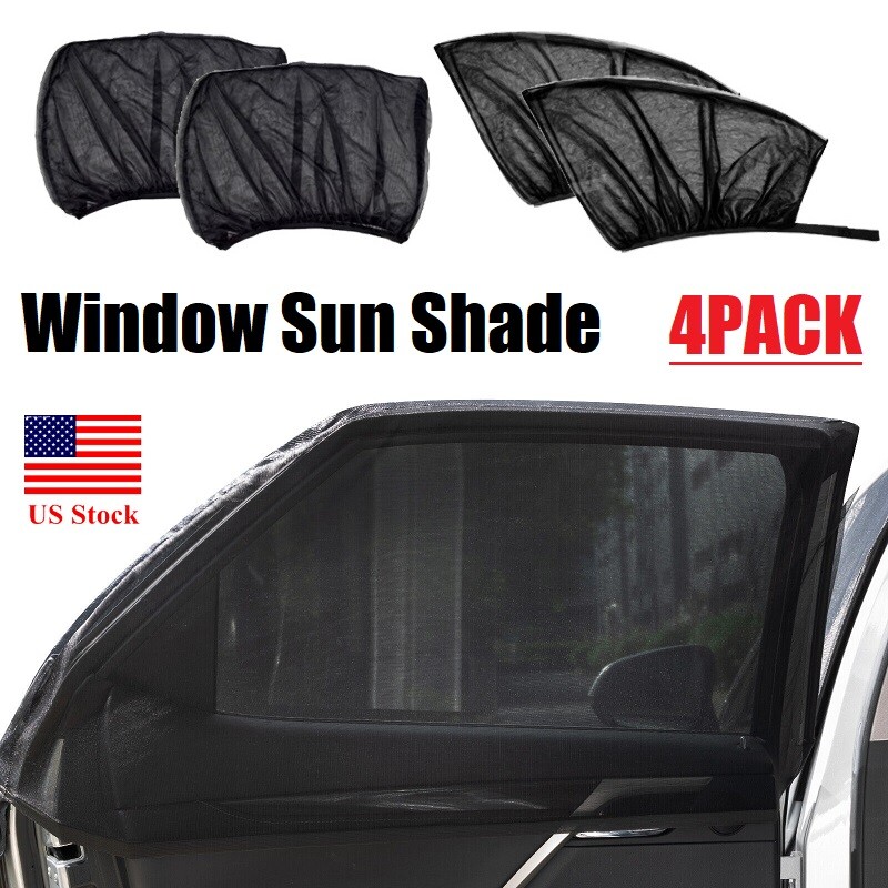 4× Universal Car Side Window Sun Shade Sunshade Cover Visor Mesh Screen Shield