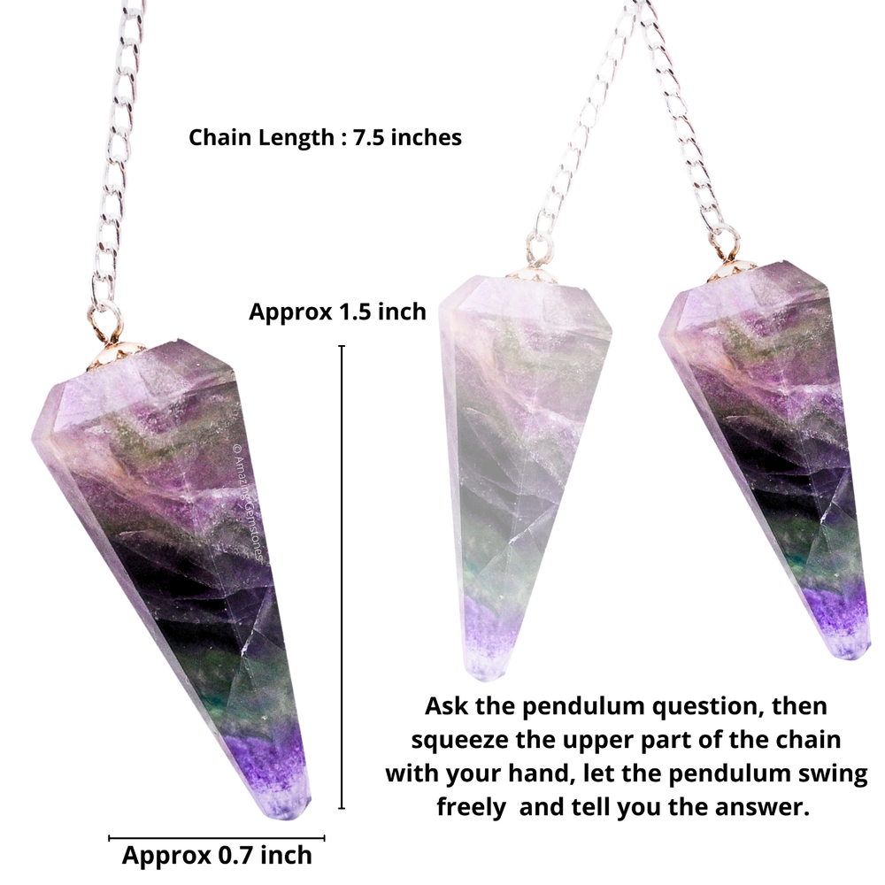 Multi Fluorite Dowsing Crystal Pendulum