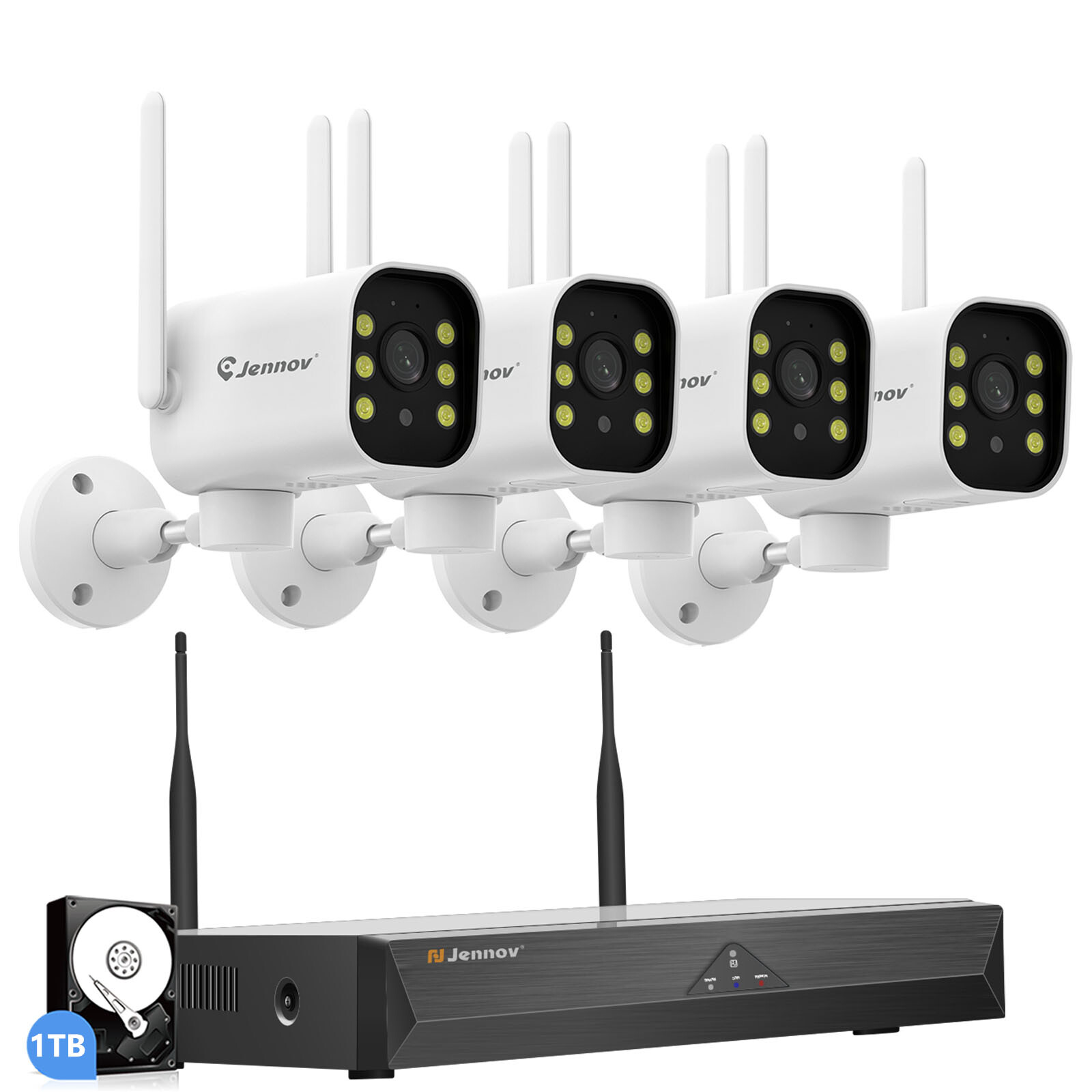 5MP Wireless Security Camera System Metal Outdoor Audio Wifi CCTV 10CH NVR 1TB