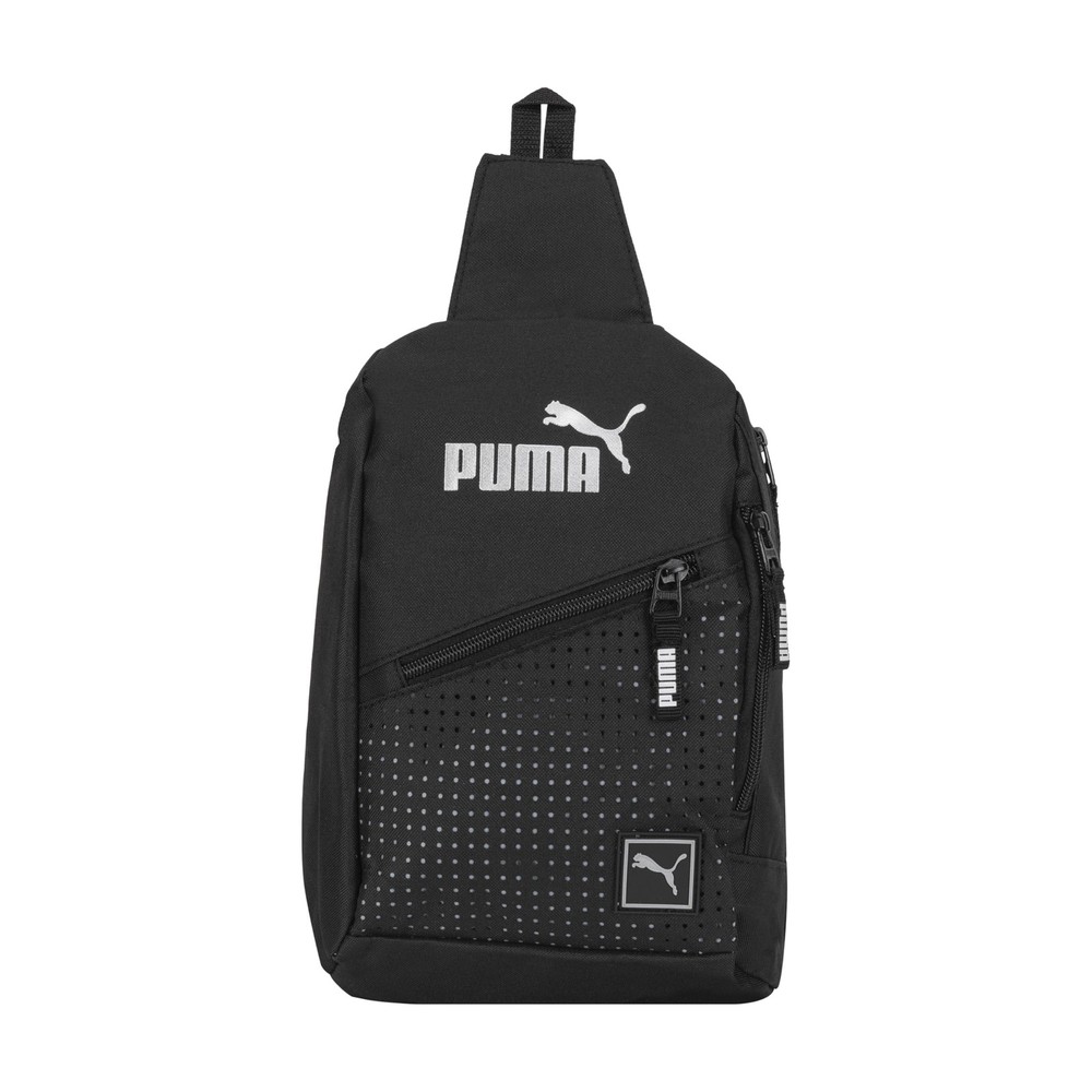 PUMA EVERCAT SIDEWALL SLING BACKPACK,Black/Silver,One One Size, Black/Silver