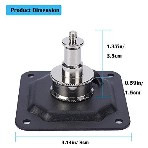 Light Wall and Ceiling Mount with 5/8" Stud and 1/4" Thread with Screws for