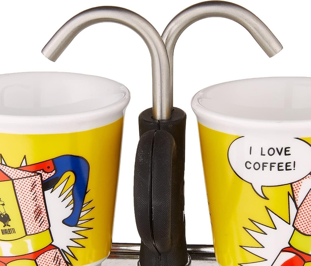 Mini Express Lichtenstein Coffee Maker Set + 2 Shot Glasses