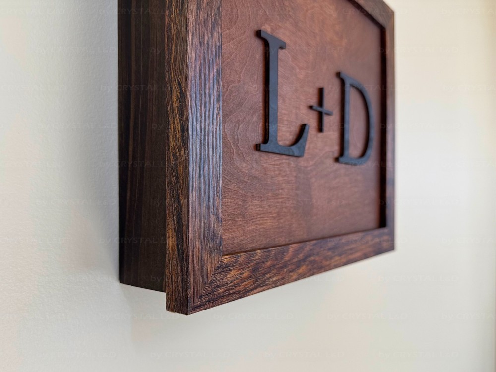 Hidden Gun Storage Wall Art – Personalized Concealment Case with 3D Initials