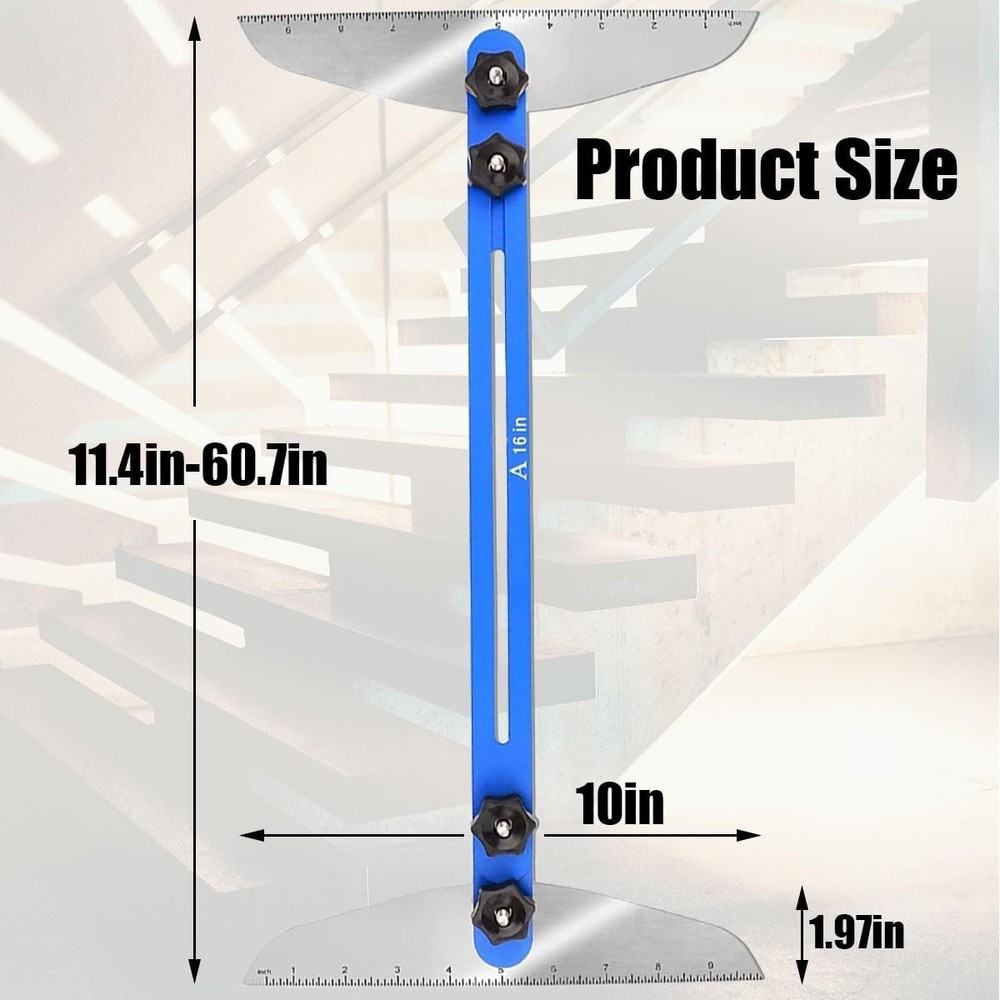 Versatile Stair Tread Measuring Tool - 0-30° Angle Adjustable and Easy to Use