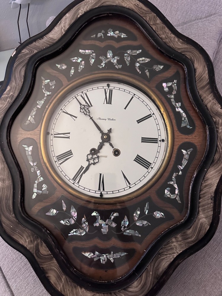 Antique ca. 1880 French Moebier Wall Clock - working