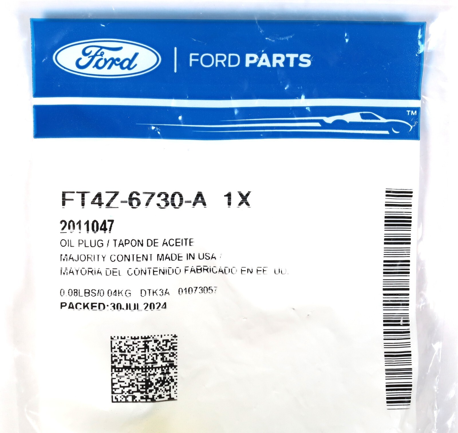 OEM FT4Z-6730-A Ford 2015-2020 F-150 2.7L V6 Ecoboost Engine Oil Pan Drain Plug