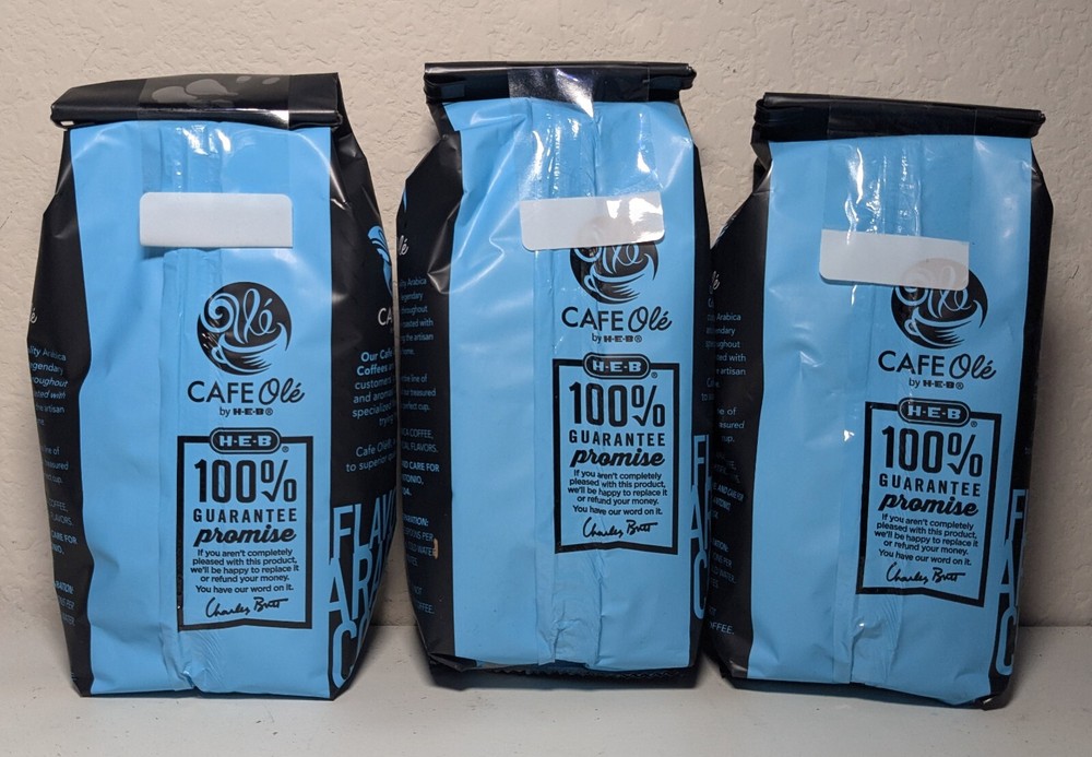 HEB Cafe Ole Texas Pecan Coffee Ground 12 Ounce ( 3 pack)
