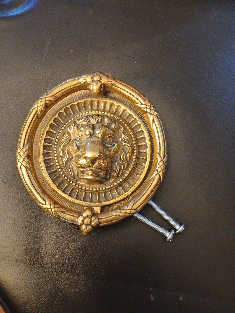 Beautiful Lion Head 5” Solid Heavy Brass Front Door Knocker