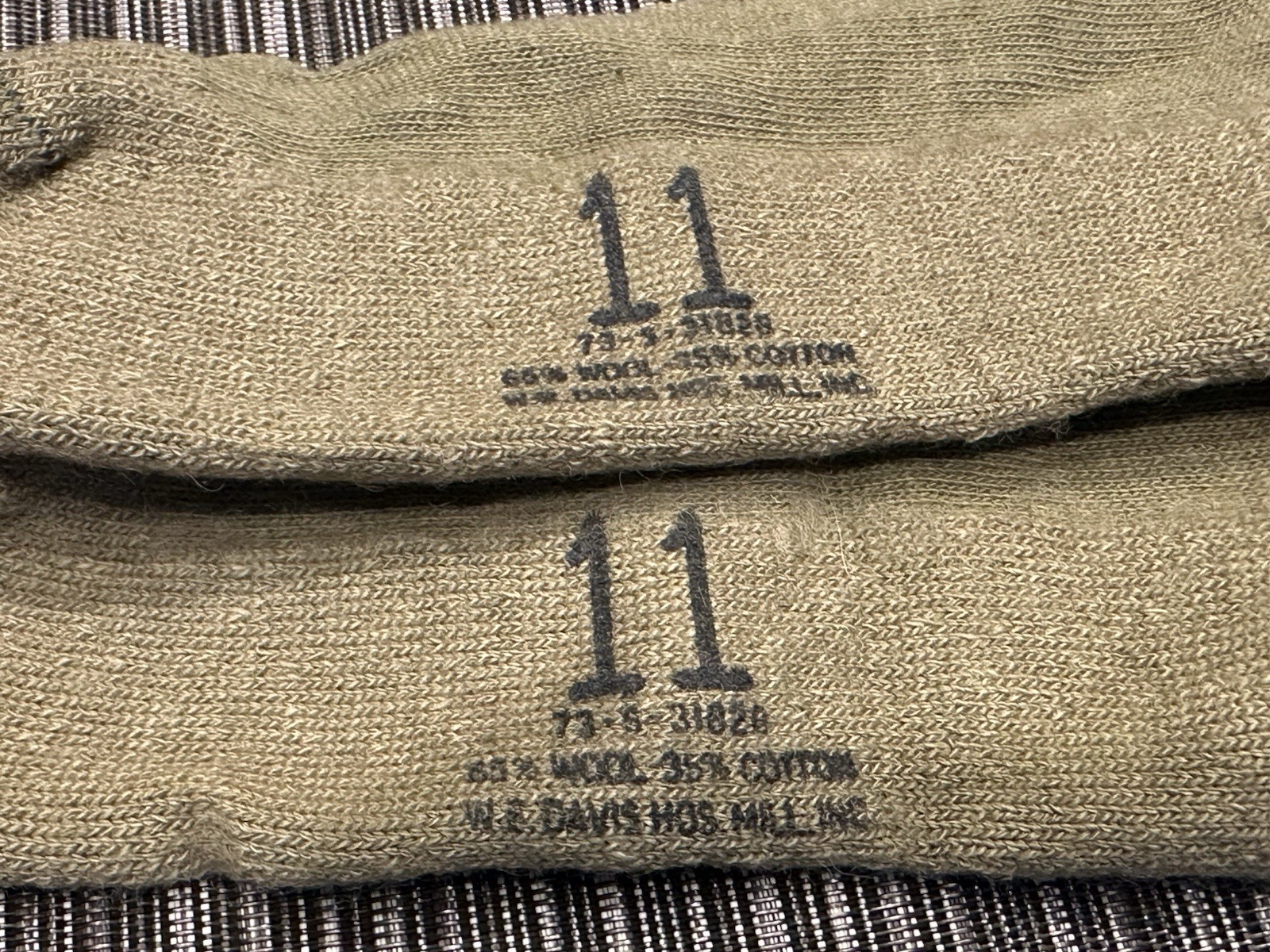 4 Pairs Military Issue Army Boot Socks Korean War Era Wool Cotton Size 11