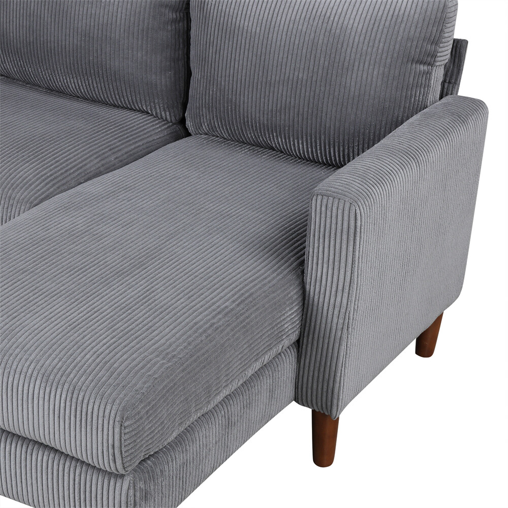 103'' U-shaped Sponge-filled Cushion Combination Sofa with Solid Wood Legs