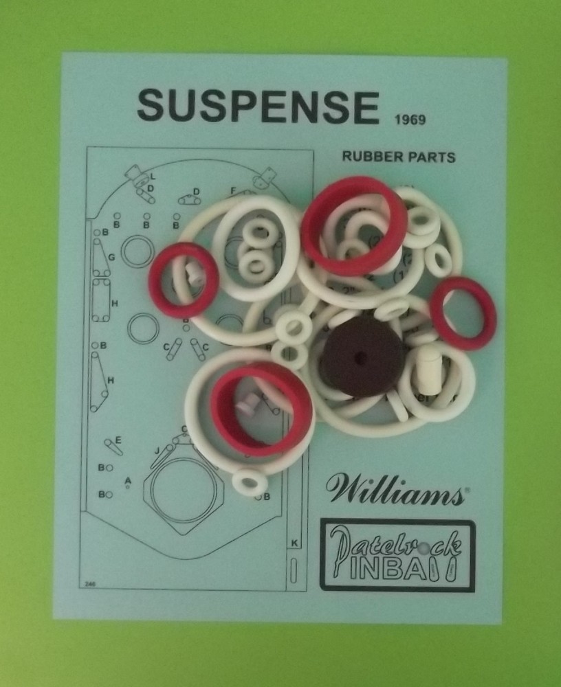 1969 Williams Suspense Pinball Machine Rubber Ring Kit