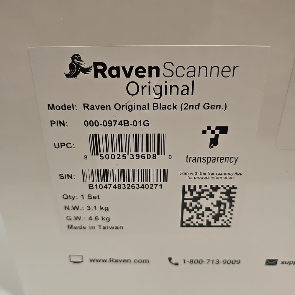 Raven Original 2nd Gen Duplex Document Scanner 8" Touchscreen In Box With Cords