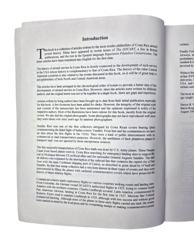 Airmail Postal History Society of Costa Rica Collectors SOCORICO 1999 Book