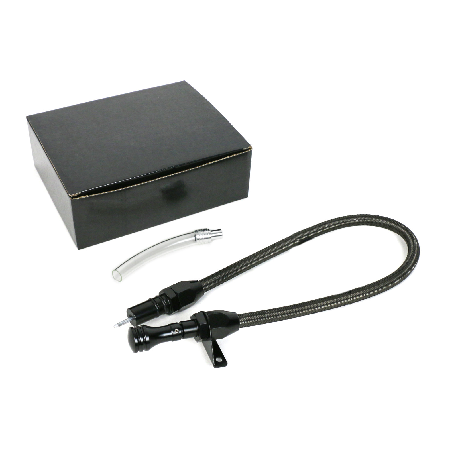 Firewall Mount Transmission Dipstick Black Compatible with GM 4L80E, LS Engines