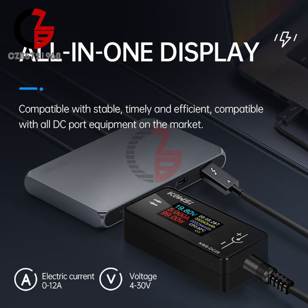 DC5.5*2.5 Interface Current Voltage Power Meter Tester Digital LCD Display Meter