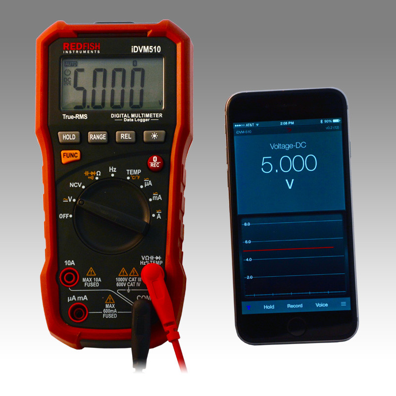 Supco Redfish TechLink iDVM510 Wireless Multimeter - True RMS, Bluetooth, HVACR