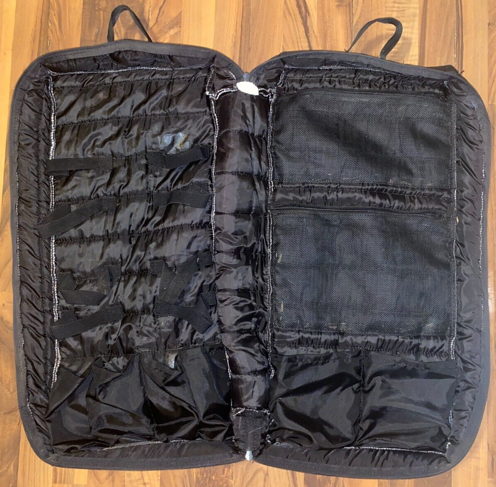 BLACK QUILTED 16 COMPARTMENT TRAILER STORAGE BAG 29'' X 13''
