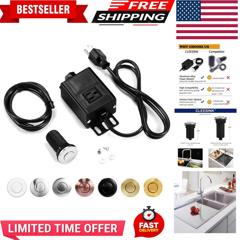 Touch Control Air Switch Kit for Garbage Disposal,  Certified - Long/3.5" Size