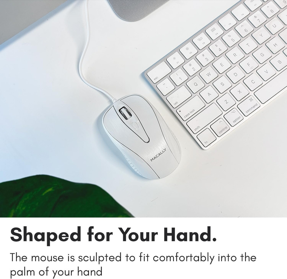 USB Wired Mouse with 3 Button, Scroll Wheel, & 5 Foot Long Cord, USB Mouse for L