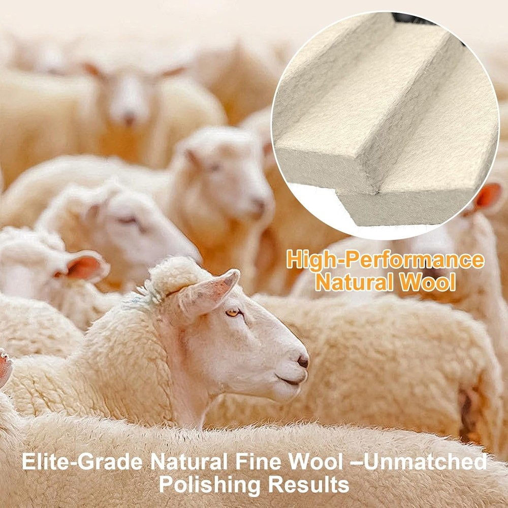 8-Piece Wool Polishing Kit: Buffing Wheels & Compounds for Angle Grinders