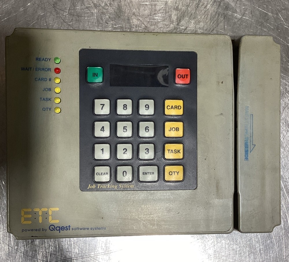 ETC MODEL 200B WORK TIME CLOCK CARD SWIPE JOB TRACKING SYSTEM  Used Surplus