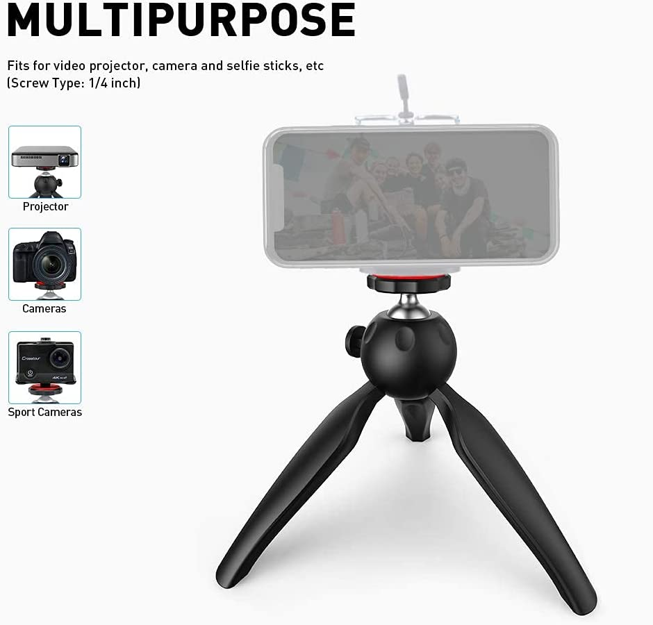 Mini Projector Tripod Projector Stand 360° Metal Rotatable Ball Head For Camera