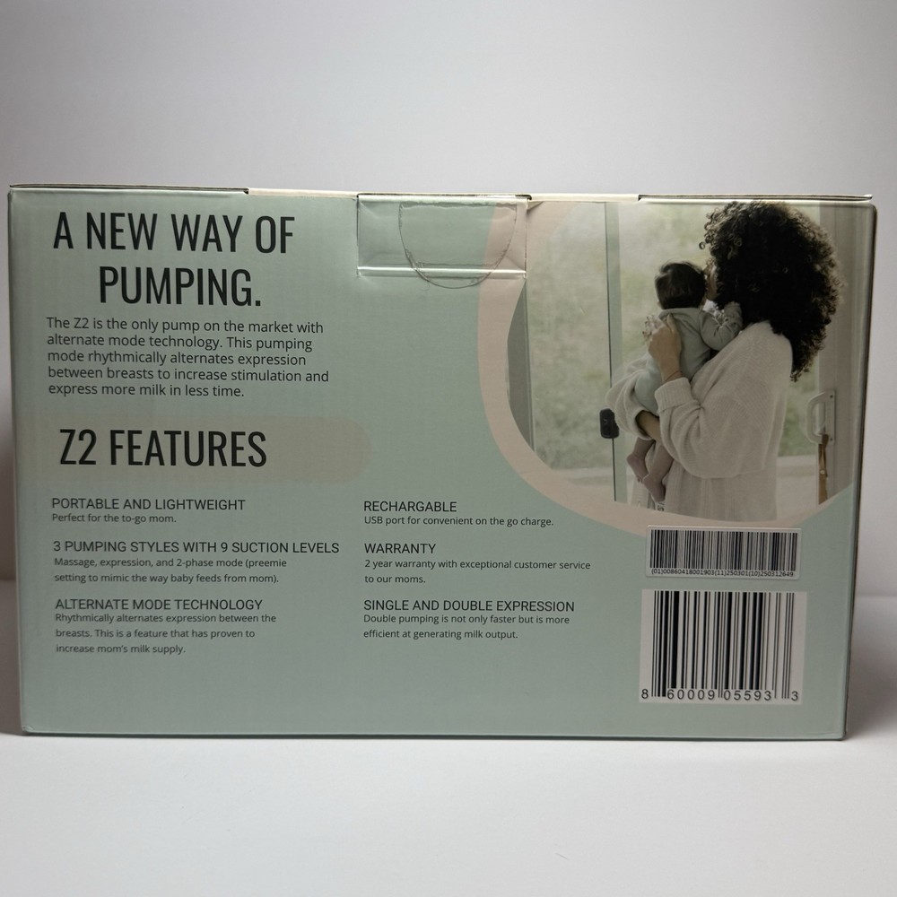 Zomee Z2 Double Electric Breast Pump Rechargeable Screen Lock, Shell Sizes