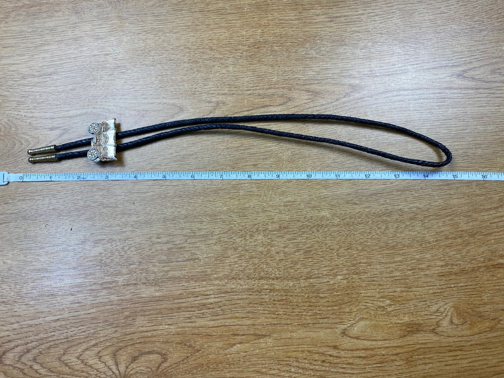 Gold Tone Covered Wagon Bolo Tie