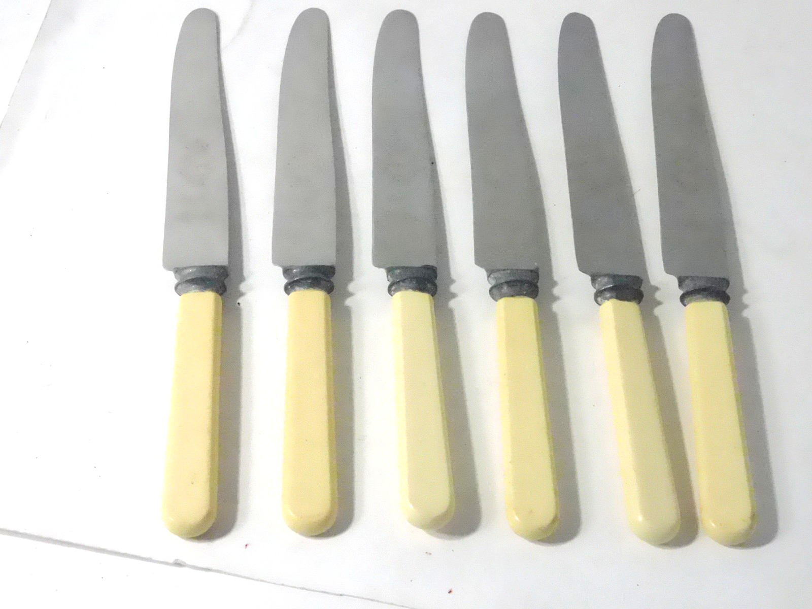 6 Knives Firth Stainless Blades Sheffield England Celluloid/Bakelite Handles