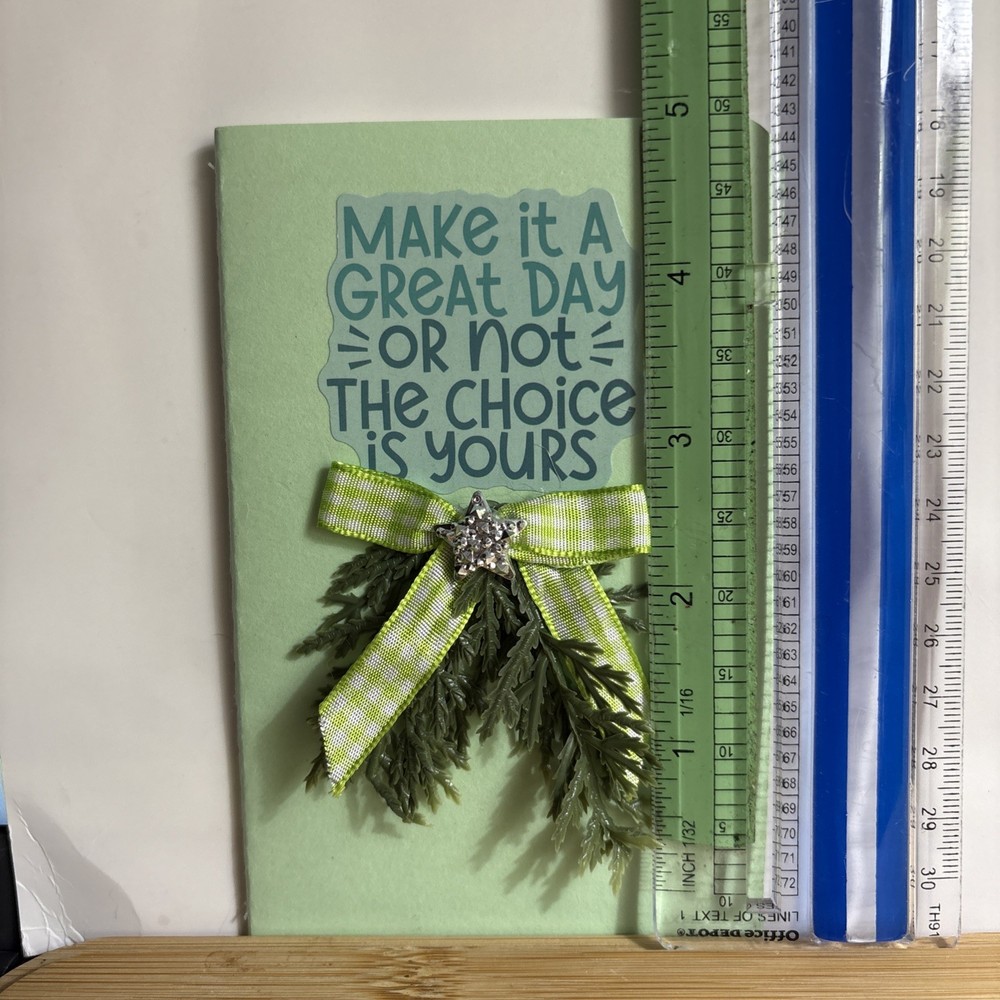 HANDCRAFTED BEADED PEN & NOTE PAD SET make it a great day or not