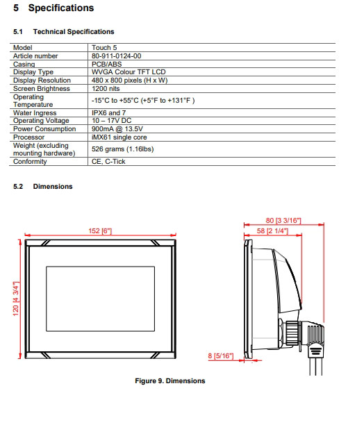 CZone BEP - Touch 5 - 80-911-0124-00- Display Interface- Excellent Condition