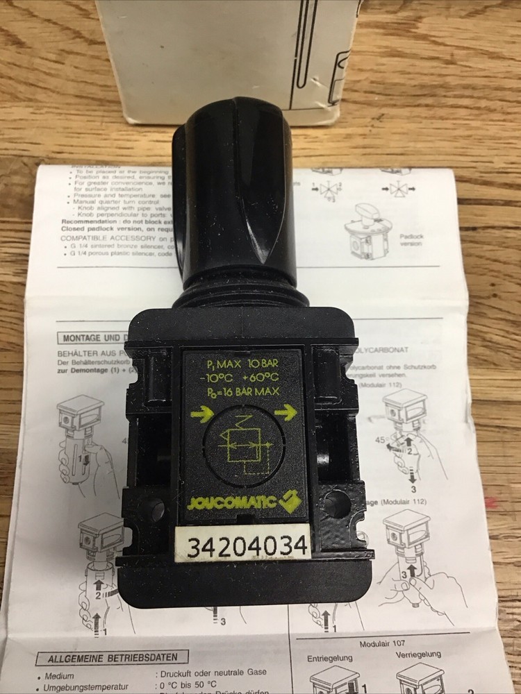 Joucomatic 34204034 Pressure Regulator New D-5