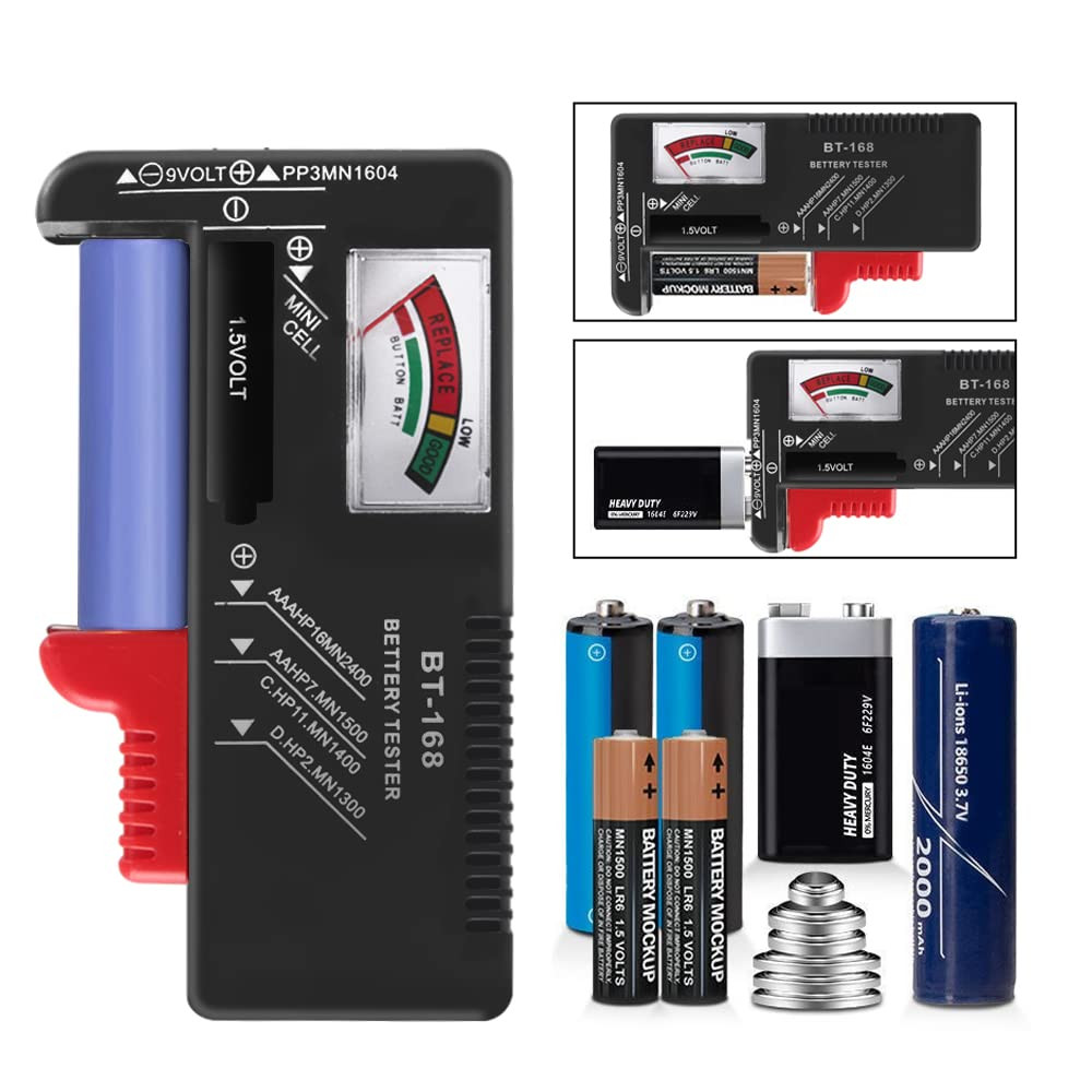 Universal Battery Tester Compatible with AA AAA C D 9V Button Cells
