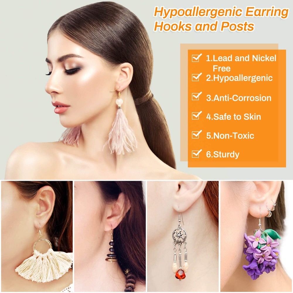 Hypoallergenic Earring Making Kit, Modacraft 2000Pcs Earring Making Supplies ...