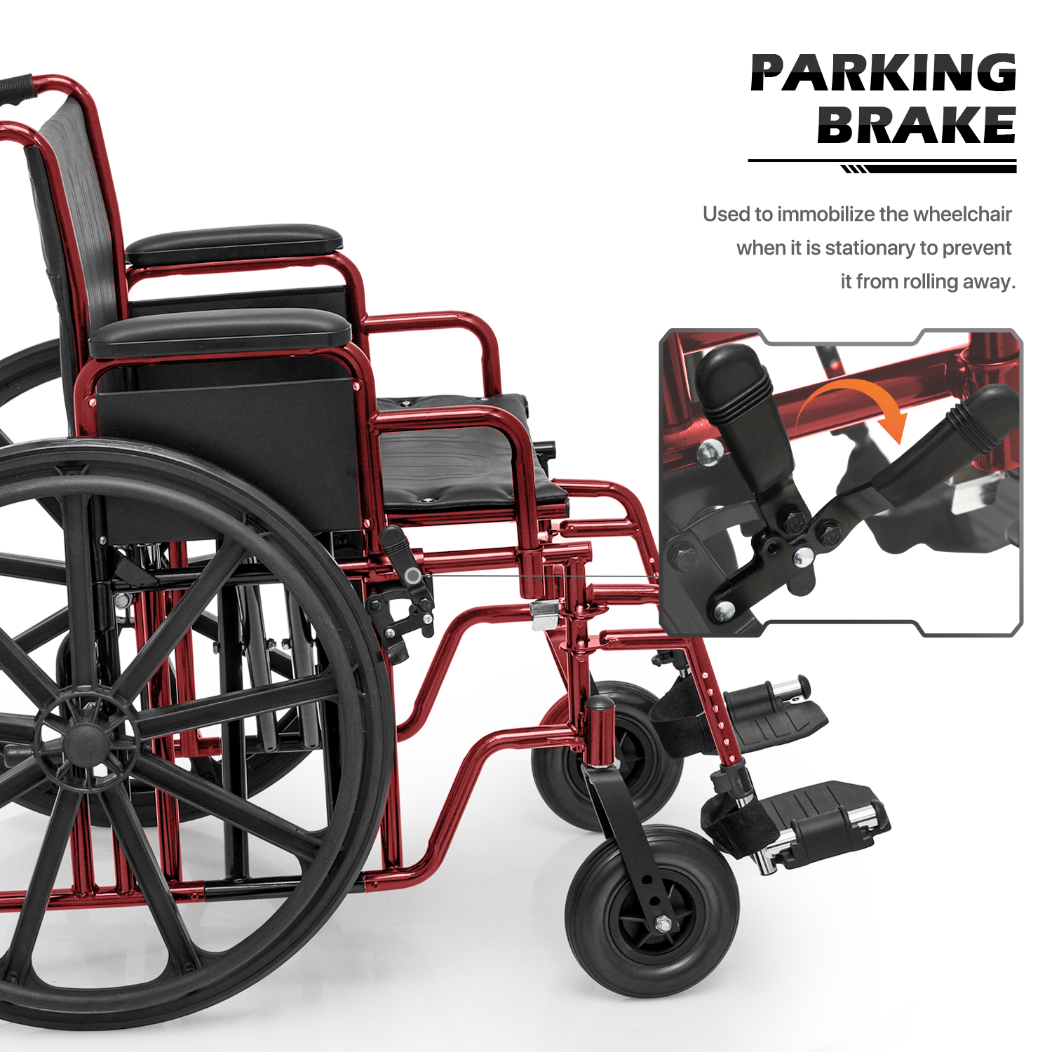 [FDA APPROVED]Foldable Manual Medical Economy Wheelchair w/Adjustable Foot Rest