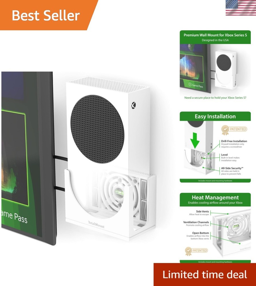Total Mount: Stylish Wall Mount for Xbox Series S with Ventilation Features